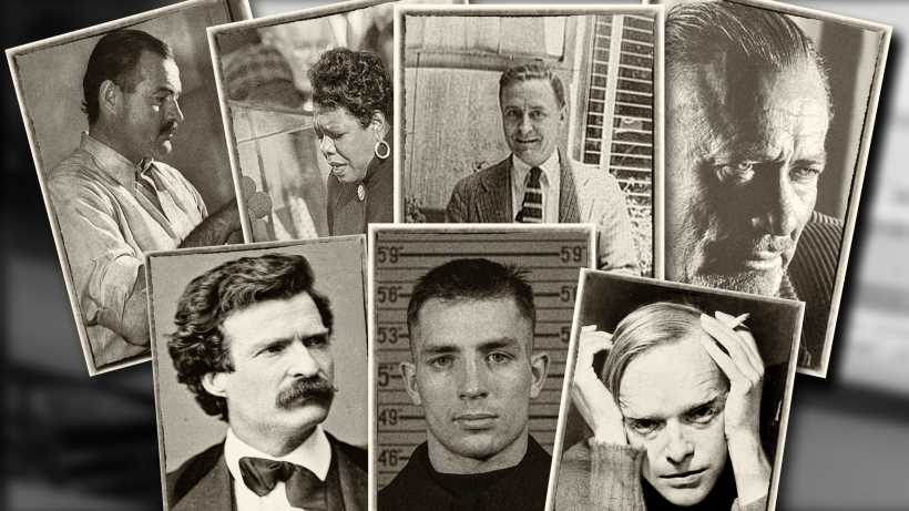 Greatest american writers: Hemingway, Fitzgerald, Angelou, Steinbeck, Twain, Capote and Kerouac
